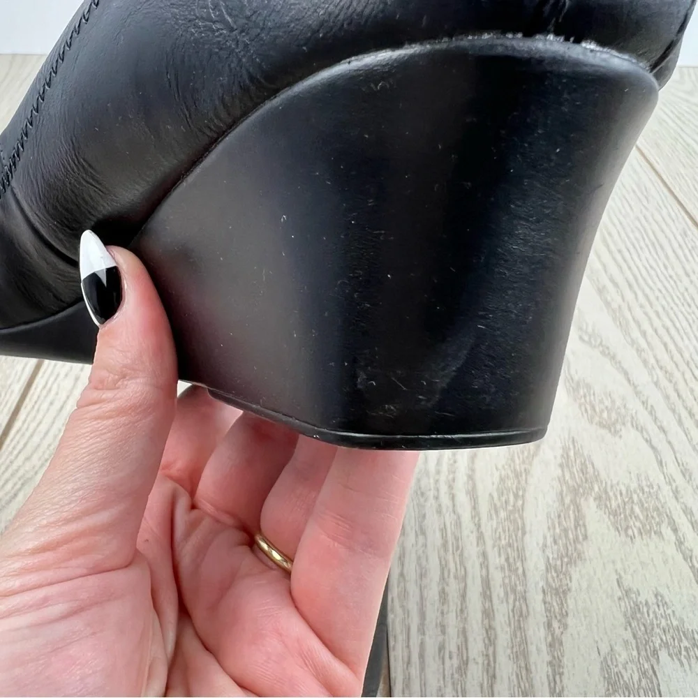 Life Stride Simply Comfort Groovy Wedge Slip On 7W Black Cowgirl $60